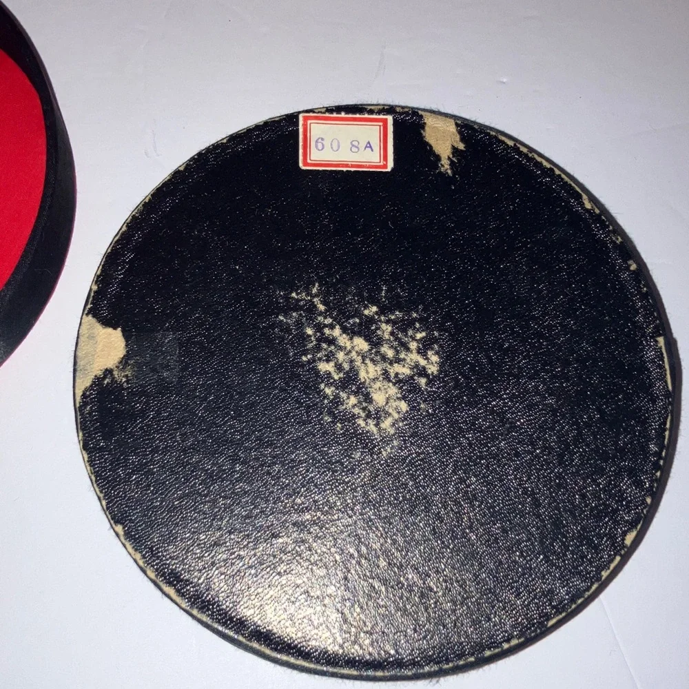 Vintage Red and Black‎ Round Satin Jewelry Organizer with Oriental Flair 6”